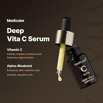 Medicube Deep Vita CAPSULE Pad Facial Serum 2.0 – 14.5% Pure Vitamin C for Reducing Hyperpigmentation, Dark Spots & Blemishes VGO Vitamin C Vitamin E Facial Serum | Korean Skincare with 16 Clinical Tests | (10g x 3 Bottles)