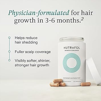 Nutrafol Women's Balance Hair Growth Supplements for Ages 45+, Clinically Proven for Thicker Hair and Improved Scalp Coverage – Dermatologist Recommended