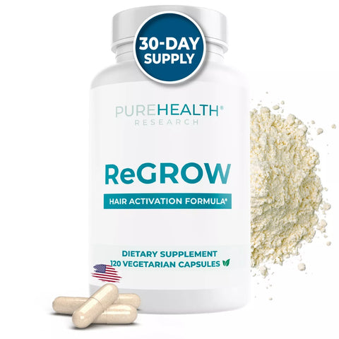 PureHealth Research ReGrow Hair Growth Vitamins with Biotin – Advanced Hair Support Supplement for HAIR LOSS