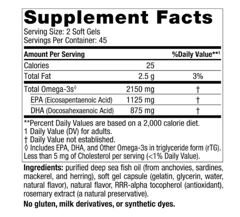 Brand New & Sealed Nordic Naturals Ultimate Omega Liquid 2X - 2150mg, 90 Soft Gels | Premium Fish Oil Supplement